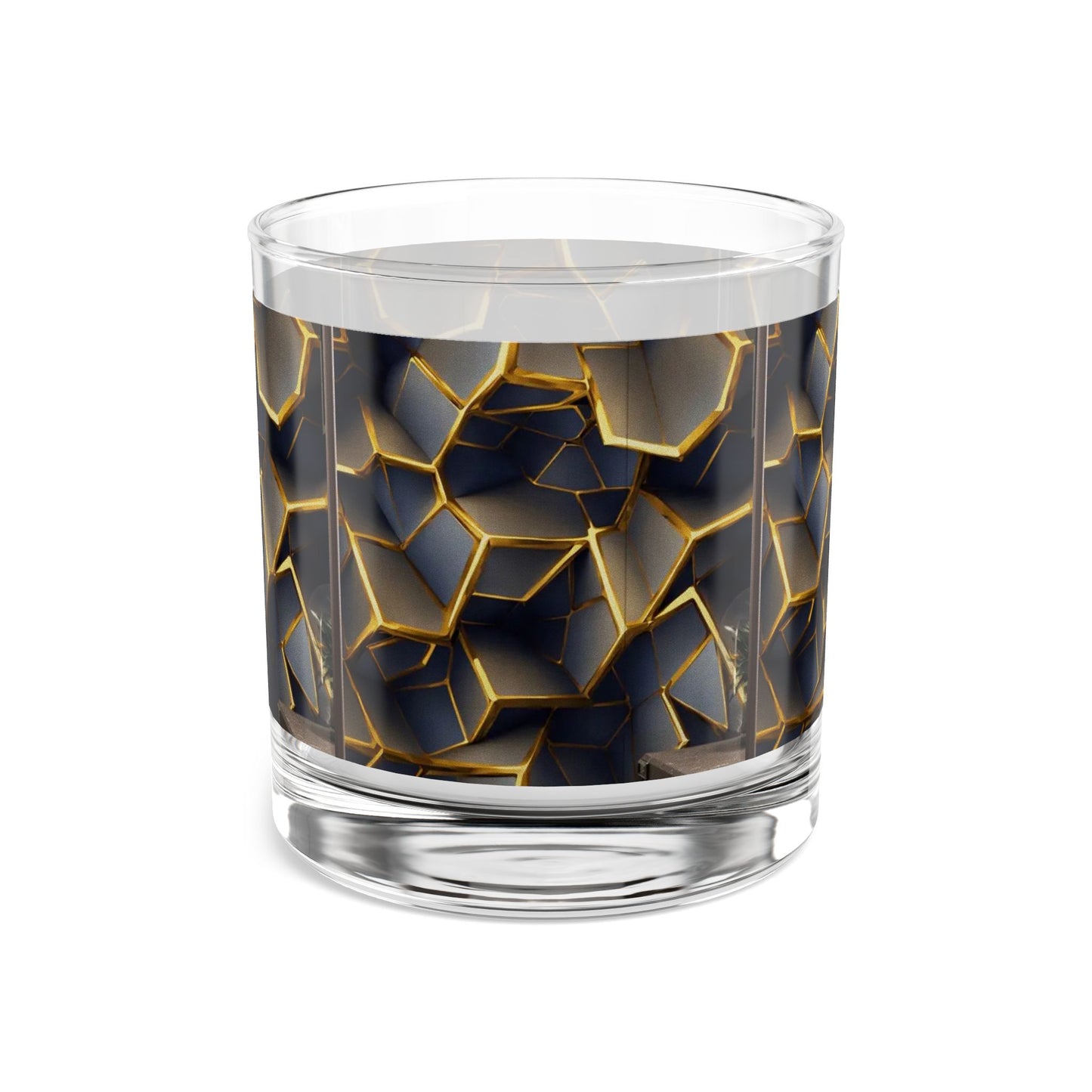 Elegant Geometric Rocks Glass - 10oz Drinking Glass for Home Bar