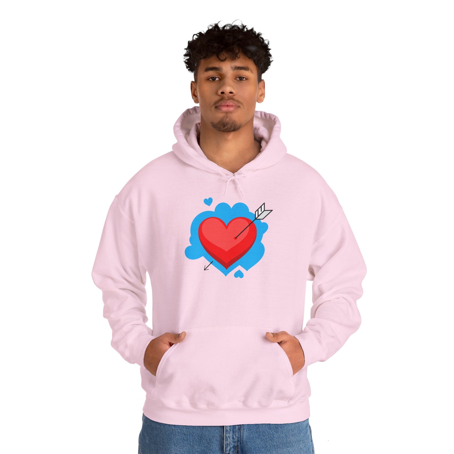 Love Arrow Unisex Hooded Sweatshirt - Cozy Valentine's Day Gift