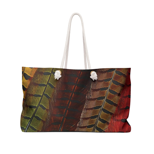 Bohemian Feather Weekender Bag - Ideal for Travel and Everyday Use