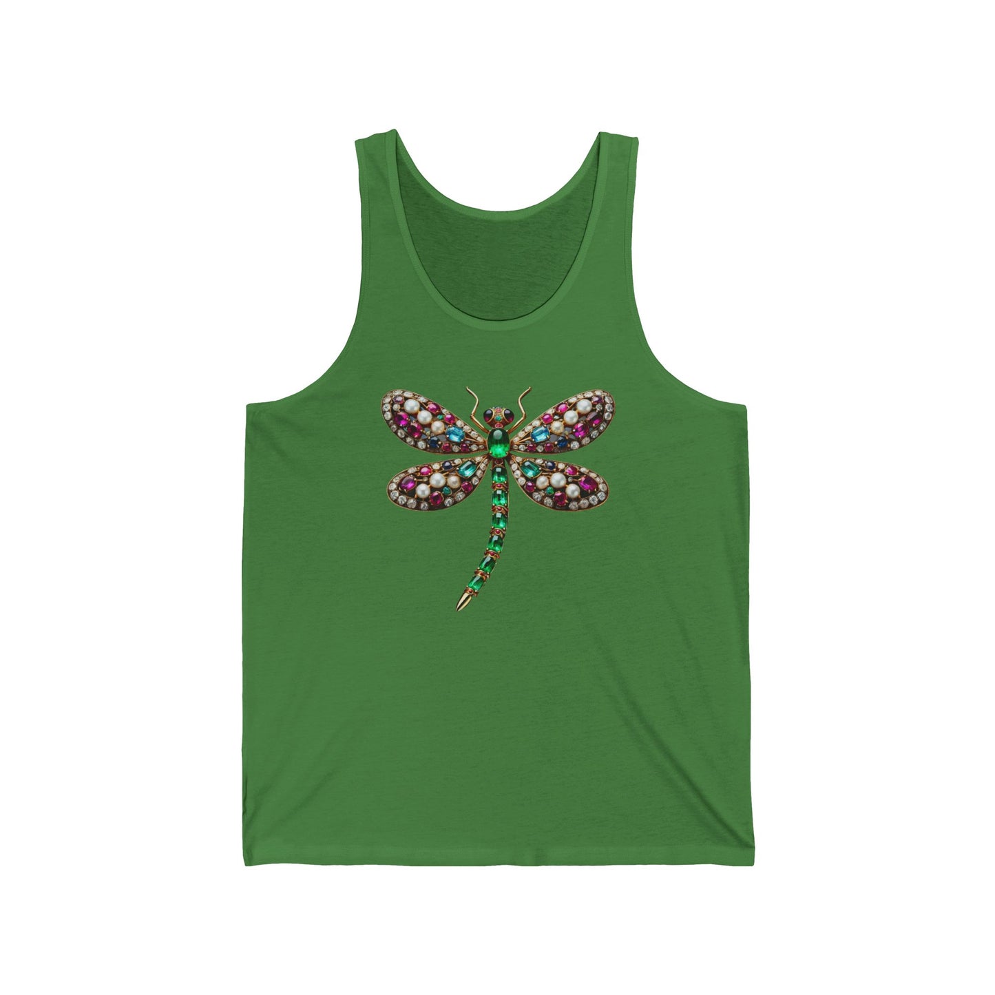 Dragonfly Jewel Unisex Jersey Tank - Colorful Gemstone Design