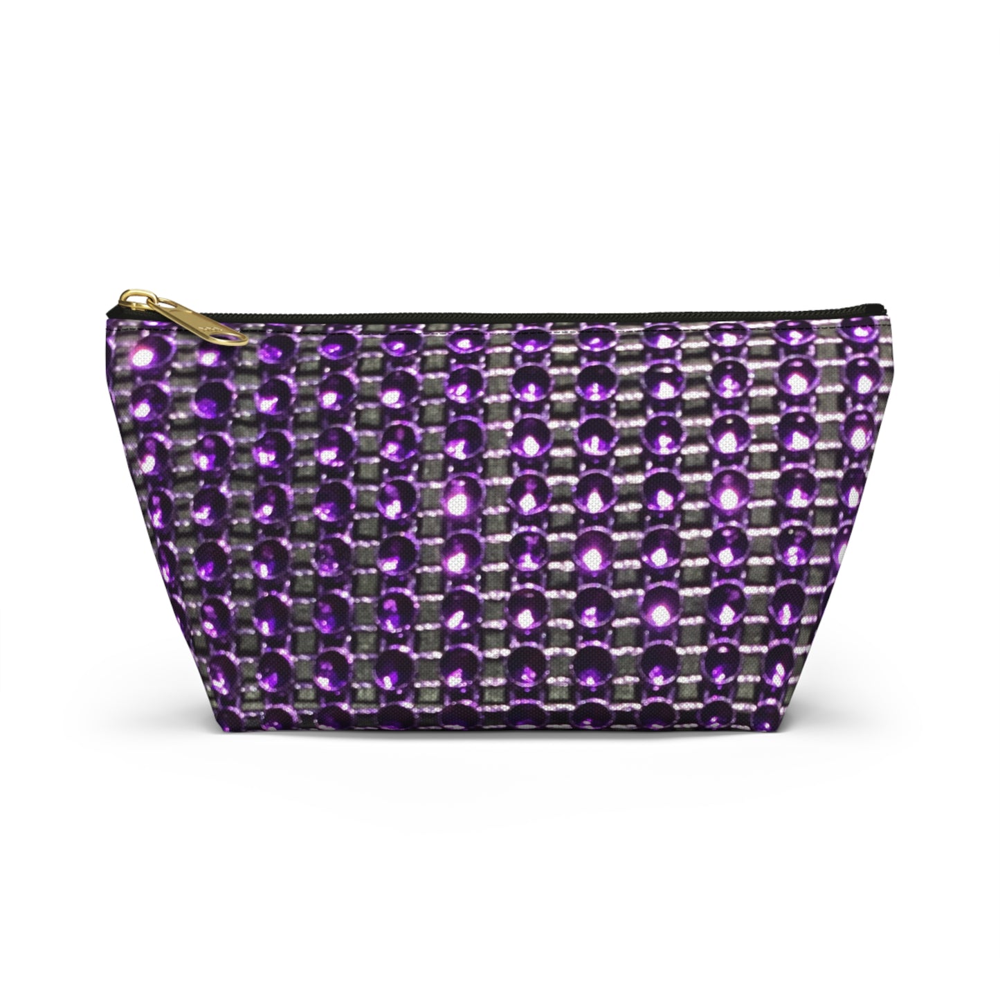 Elegant Purple Beaded Accessory Pouch for Organized Travel
