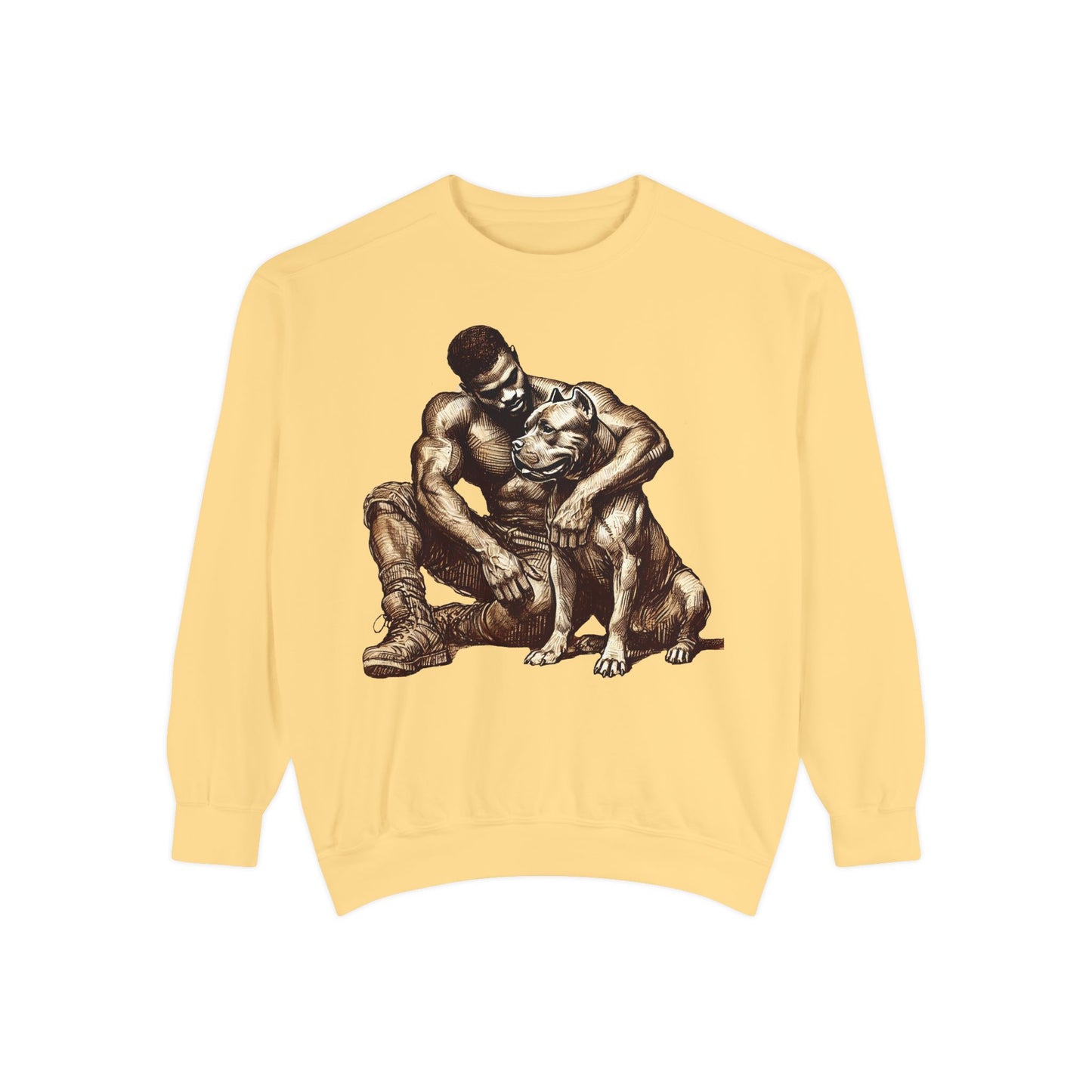 Embrace Sweatshirt - Comfortable Unisex Style Featuring Man and Dog Design