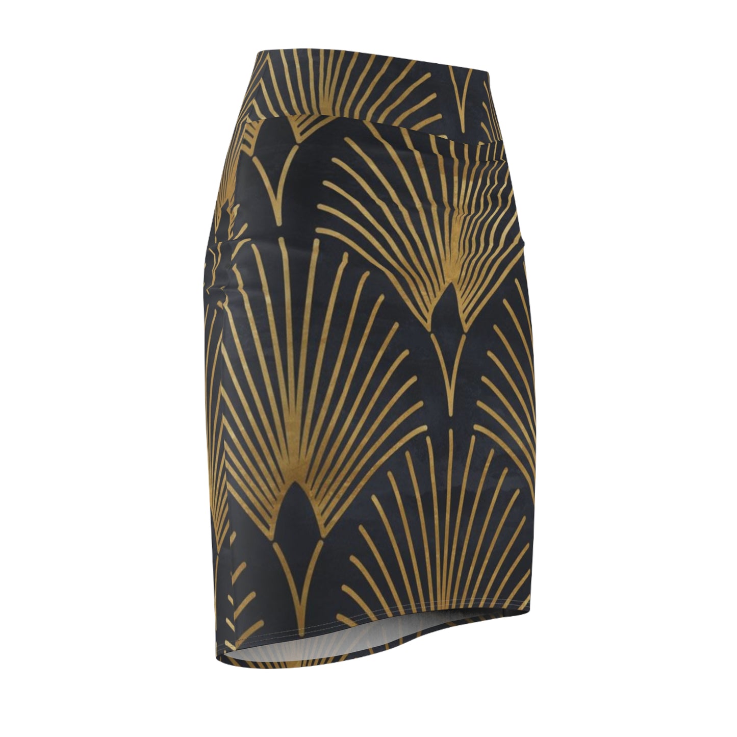 Gold Art Deco Women's Pencil Skirt - Elegant Fashion for Special Occasions