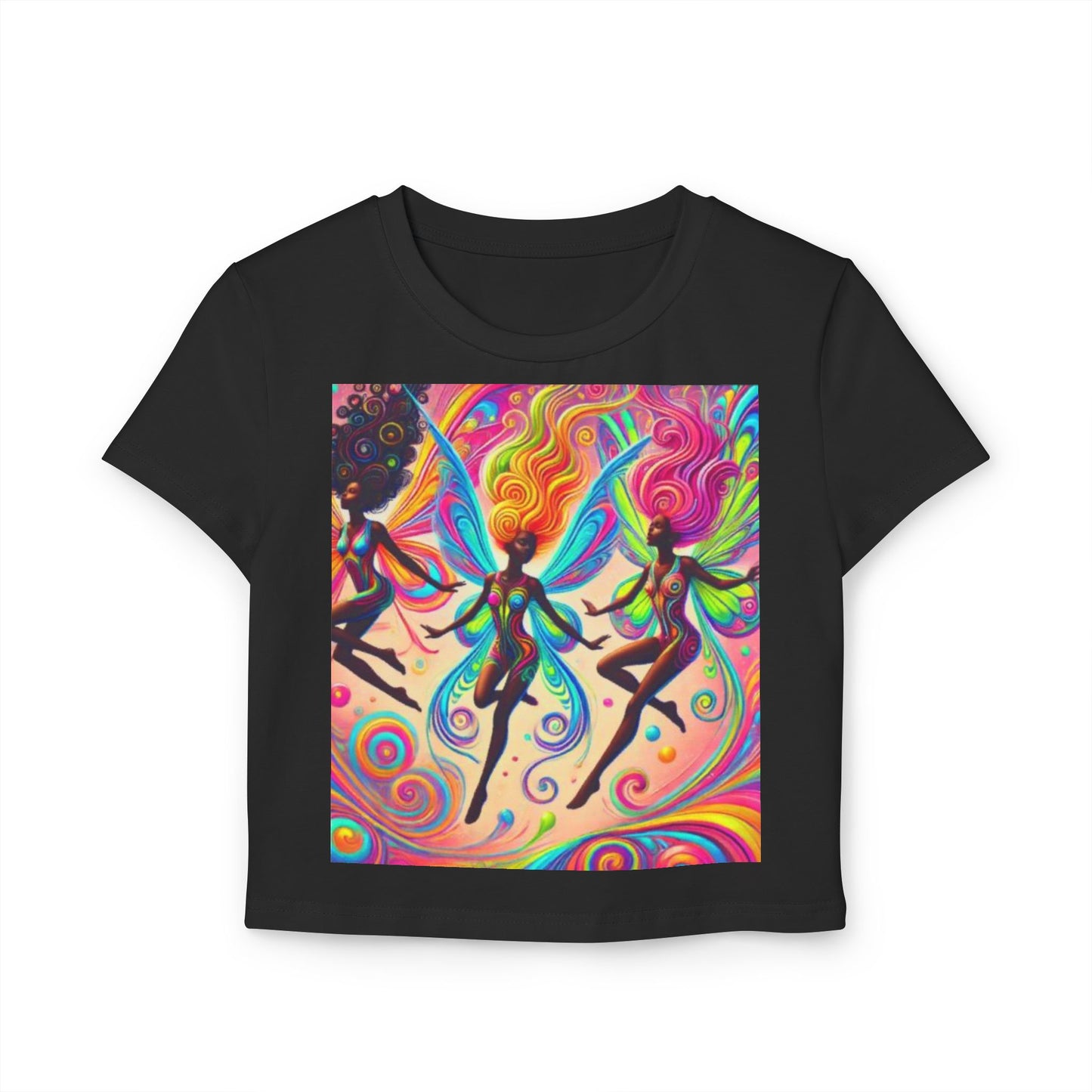 Colorful Fairy Girls Baby Tee for Women - Whimsical Art Shirt