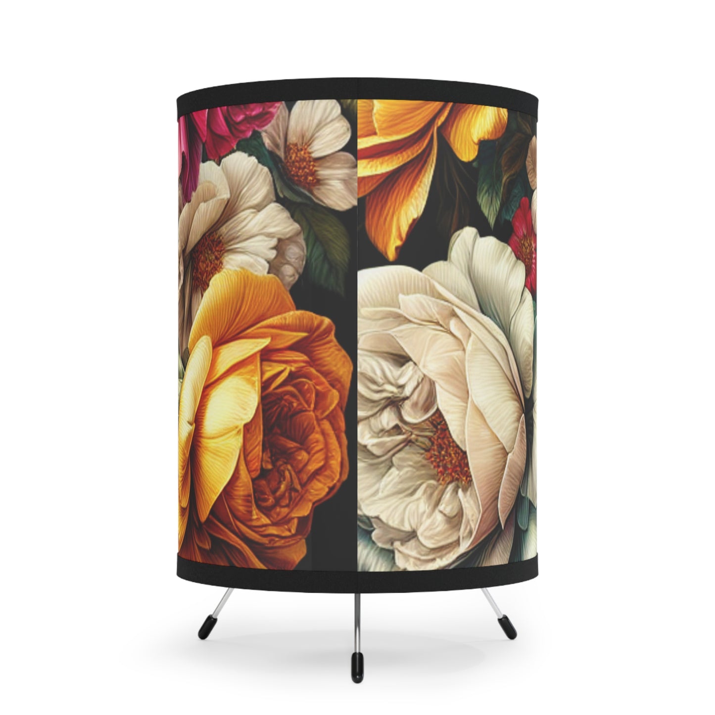 Floral Tripod Lamp with High-Res Printed Shade - Perfect for Home Decor & Gifts