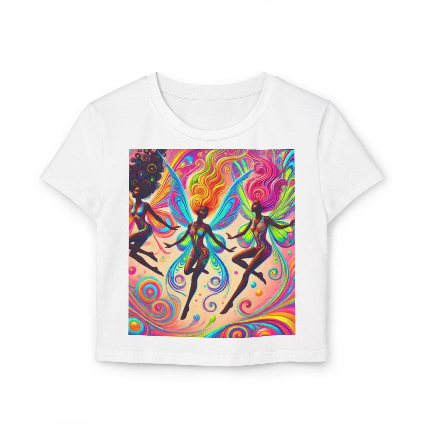 Colorful Fairy Girls Baby Tee for Women - Whimsical Art Shirt