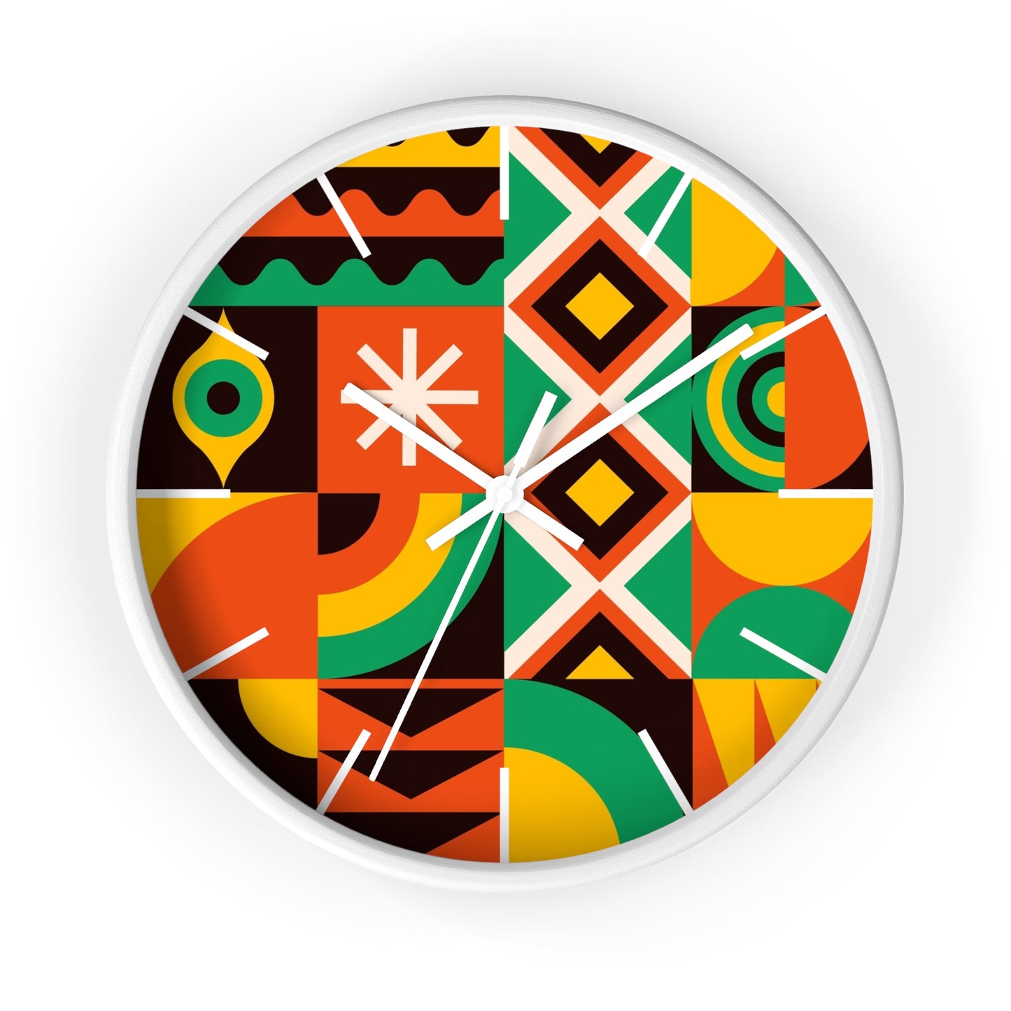 Vibrant Geometric Wall Clock - Colorful Modern Home Decor