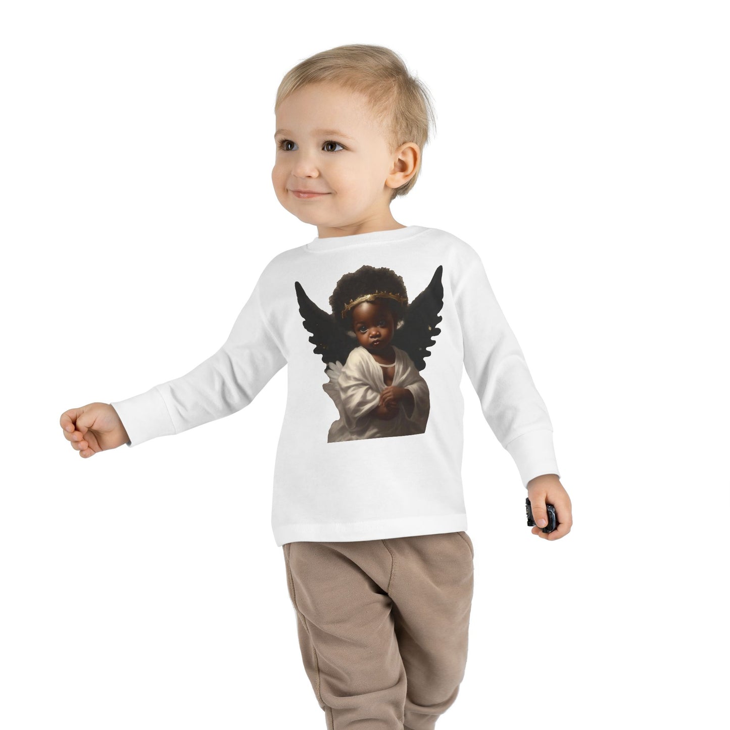 Angel Wings Toddler Long Sleeve Tee - Adorable Kids Graphic Shirt