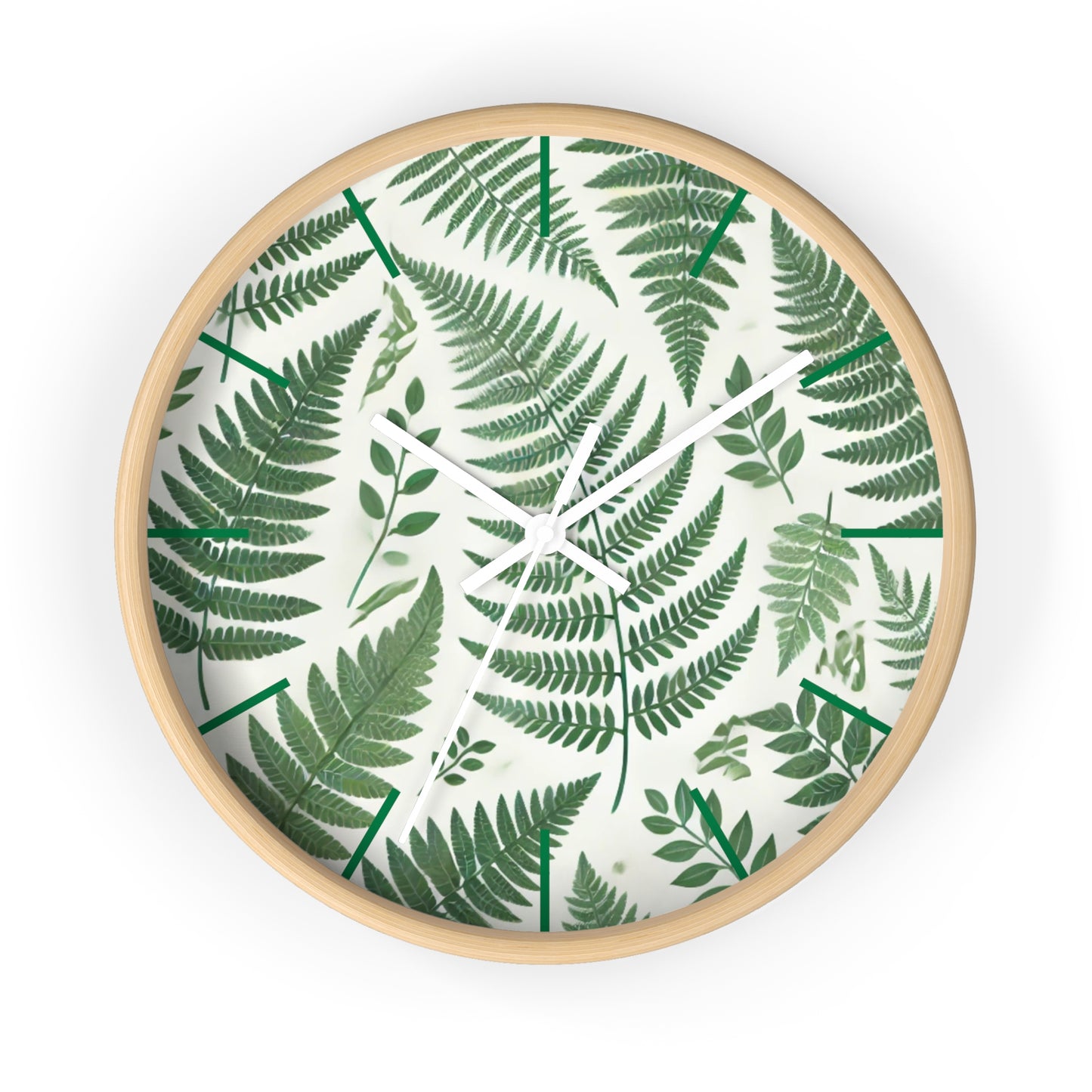 Botanical Fern Wall Clock - Nature Inspired Decor for Home & Office