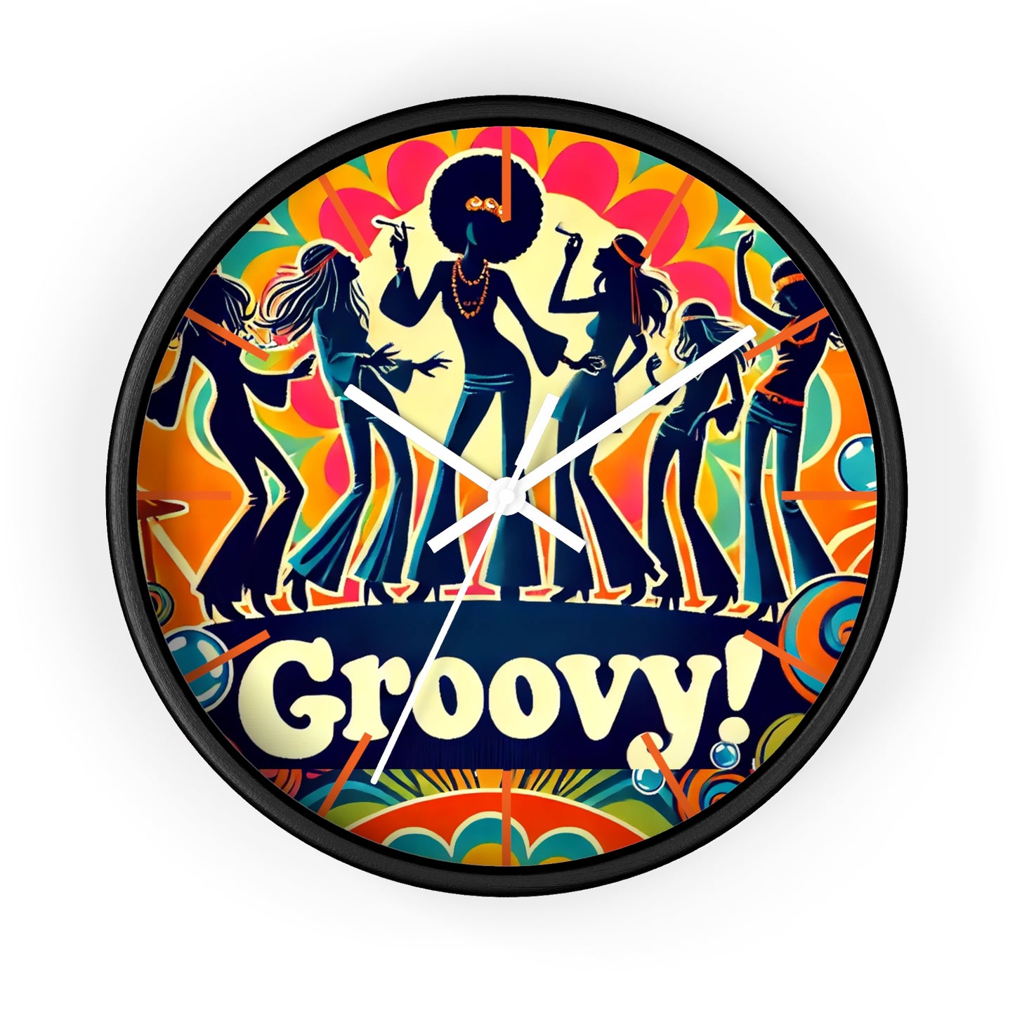 Groovy Retro Wall Clock - Vibrant 70s Dance Theme Decor