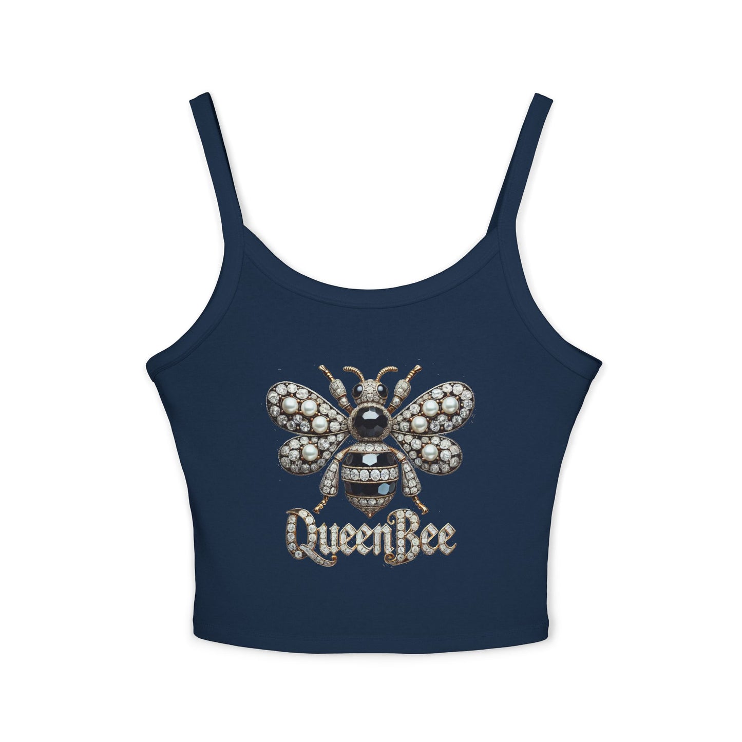 Queen Bee Sparkle Women's Spaghetti Strap Tank Top