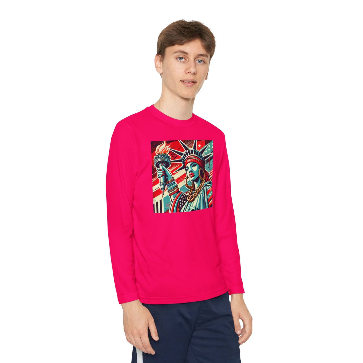Youth Long Sleeve Tee - Statue of Liberty Graphic - Adventure Ready Apparel
