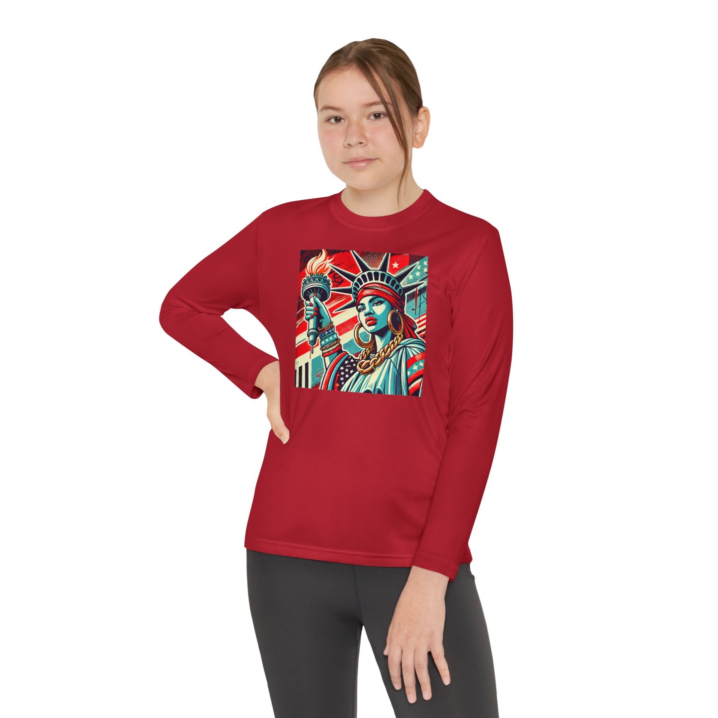 Youth Long Sleeve Tee - Statue of Liberty Graphic - Adventure Ready Apparel