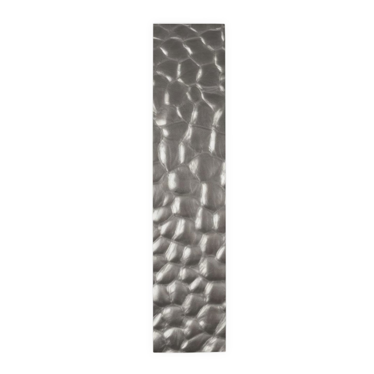 Elegant Silver Textured Table Runner for Dining Decor