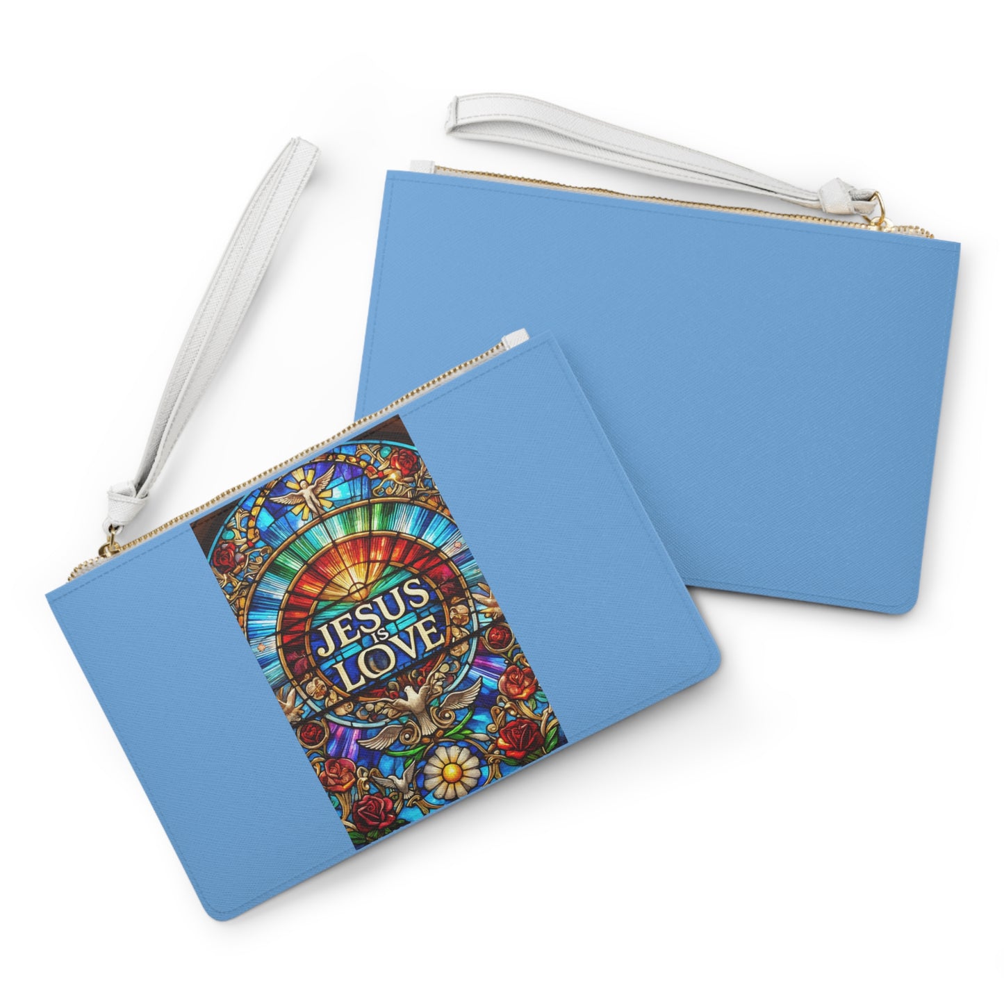 Stained Glass Clutch Bag - Jesus is Love - Faith-Inspired Accessory