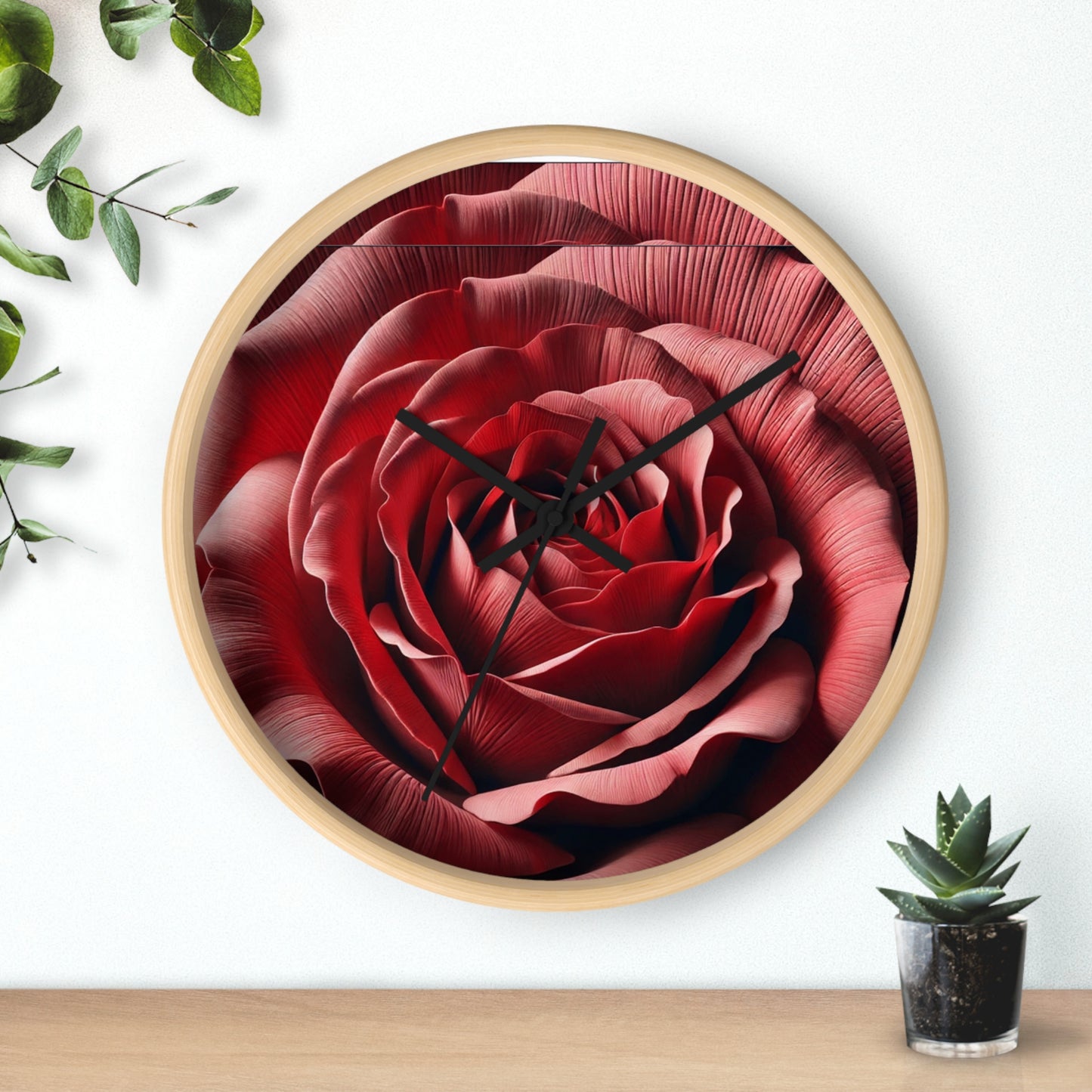 Elegant Rose Wall Clock - Timeless Floral Decor