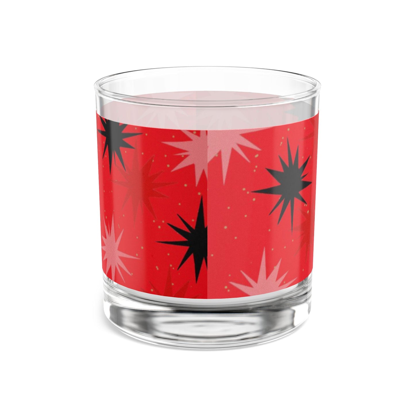 Retro Starburst Rocks Glass - 10oz - Fun Cocktail or Whiskey Glass for Entertaining